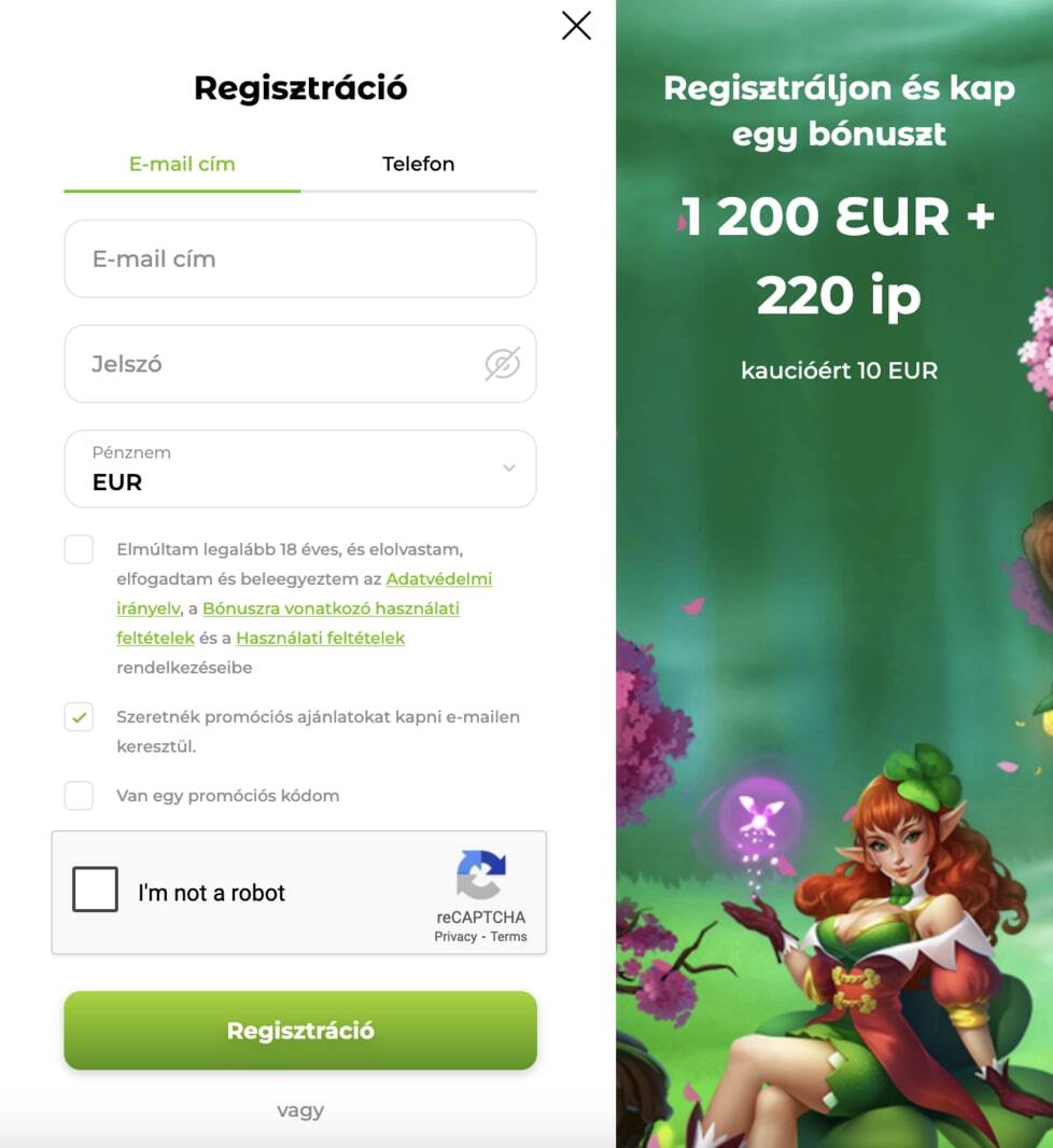 Procesul de înregistrare la Verde Casino